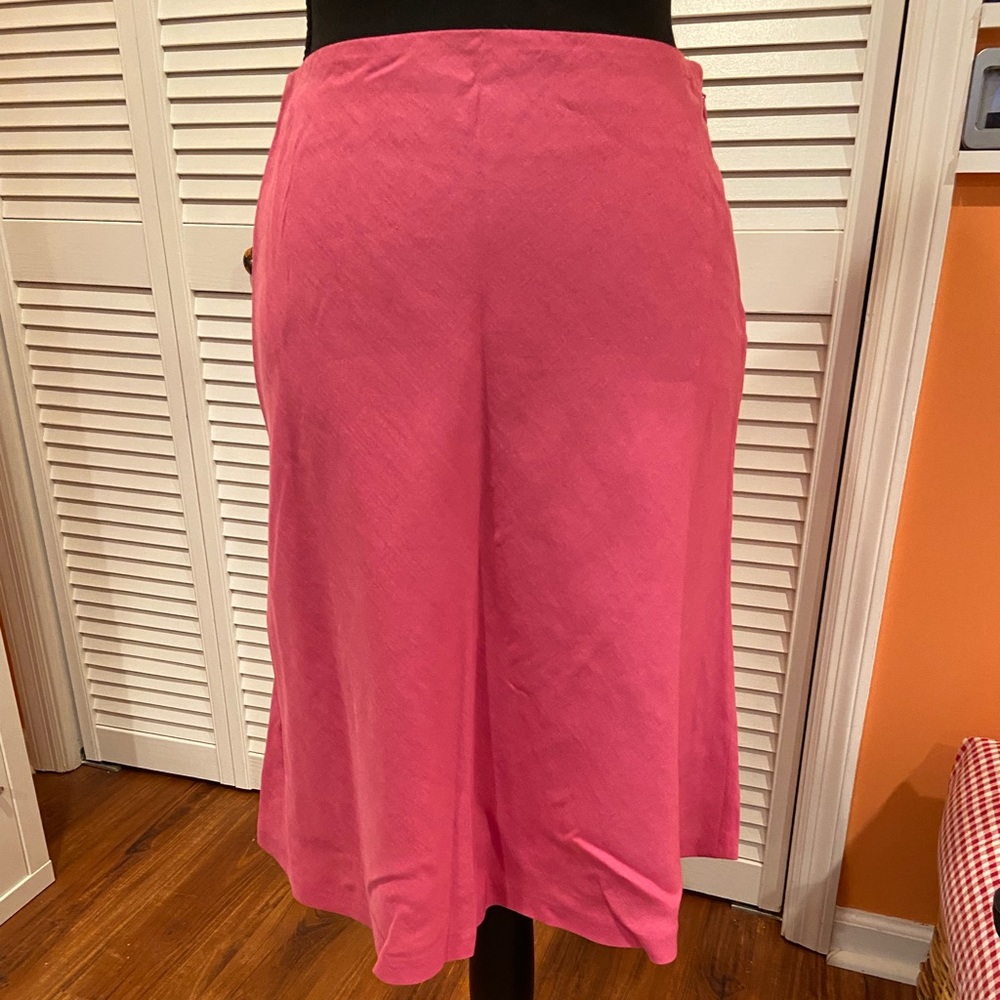 Ann Taylor Petites linen/rayon pink skirt